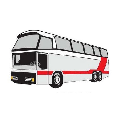 Commercial Bus Promotional Magnet w/ Strip Magnet (8 Square Inch)