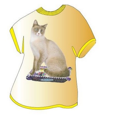 Snowshoe Cat T-Shirt Acrylic Coaster w/Felt Back