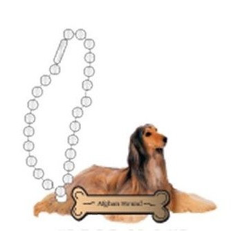 Afghan Hound Dog Promotional Key Chain w/ Black Back (2 Square Inch)