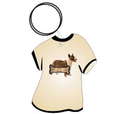 Bull Terrier T Shirt Keychain w/Mirrored Back (4 Square Inch)
