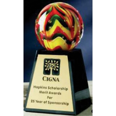 Hand Blown Glass Ball Award w/Rainbow
