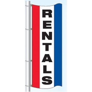 Double Faced Stock Message Interceptor® Drape Flag (Rentals) (3' x 8')