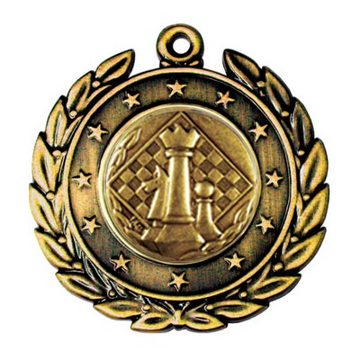 Stock Star Wreath 2" Medal- Chess