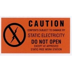 High Visibility Warning Labels (Caution/ Static Electricity)
