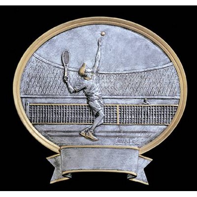 Tennis, Male Oval Legend Plates - 8"