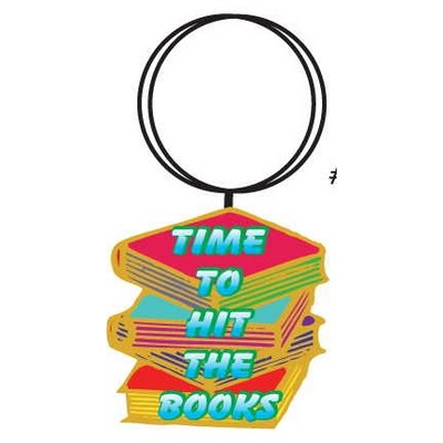 Time To Hit The Books Slogan Keychain w/Mirrored Back (10 Square Inch)
