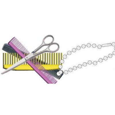 Beautician Combo Promotional Key Chain w/ Black Back (10 Square Inch)