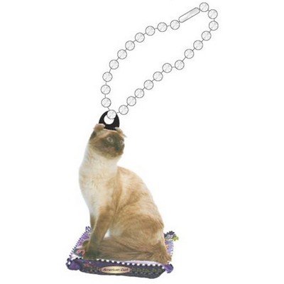 American Curl Cat Promotional Key Chain w/ Black Back (10 Square Inch)
