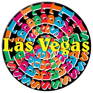 Las Vegas (Step/Repeat) Chip Magnet w/ Full Magnetic Back (8 Square Inch)