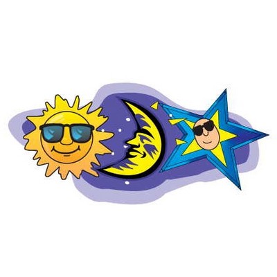 Sun And Moon Executive Magnet w/ Full Magnetic Back (10 Square Inch)