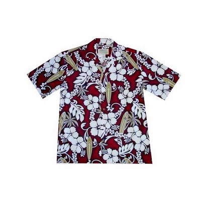 Hawaiian Shirt - 100% Cotton Poplin Tropical Print w/ Coconut Button Front (S - 3XL in-stock)