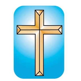 Gold Cross Promotional Magnet w/ Strip Magnet (10 Square Inch)
