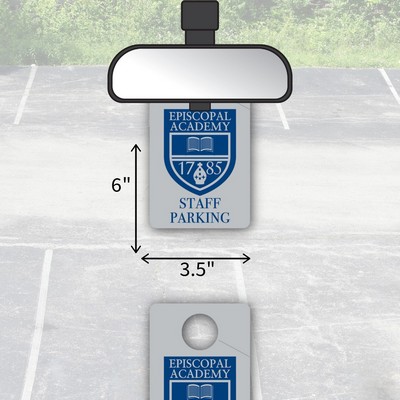 USA Made Laminated Parking Permit | Rear View Mirror Hanger - Rectangle (3.5"x6")