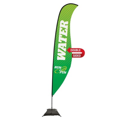 17' Premium Sabre Sail Sign Flag, 2-Sided, Scissor Base