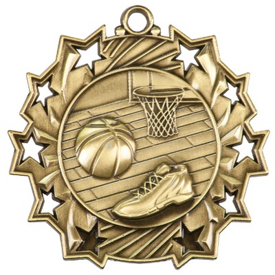 Ten Star Basketball Medal - 2-1/4"
