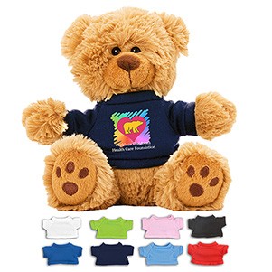 "Ted T. Bear" 6" Plush Teddy Bear w/Choice of T-Shirt Color