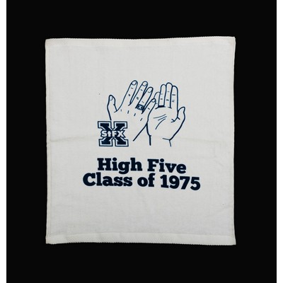 100% Cotton White Velour Rally Towel 15X18