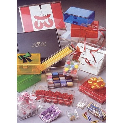 Rigid Clear Hinged Plastic Box (1"x1"x1/4")