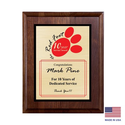 Nantucket Gold-Tone Walnut Plaque 7x9