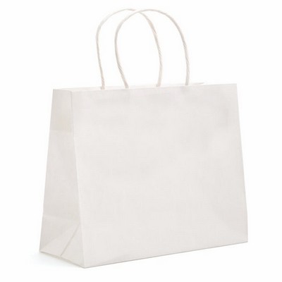 ECO White Kraft Eurostyle Shopping Bag (10"x4"x8")