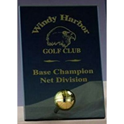 Gold Basketball Smoked Glass Plaque (6"x8.5")