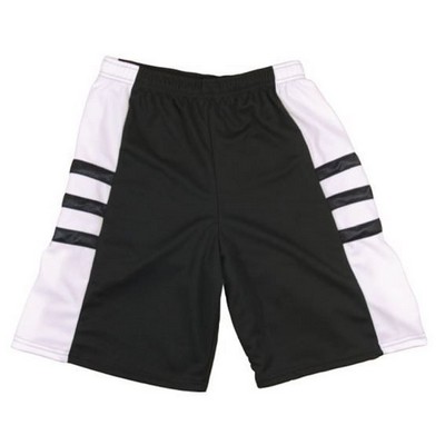 Adult 7" Inseam Dazzle Athletic Short w/ Contrast Piping & Side Panel