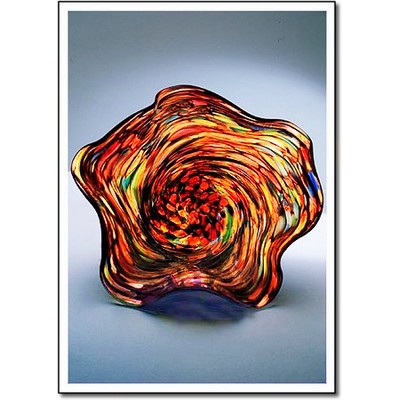 Kaleidoscope Art Glass Bowl w/o Marble Base (8.5"x4.5")