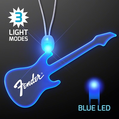 Light Up Acrylic Guitar Necklace with Blue LED  - PRINTED