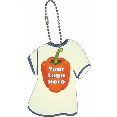 Orange Bell Pepper Promotional T-Shirt Key Chain (4 Square Inch)