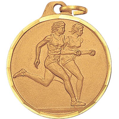 2 Female Runners E Series Die Struck Medal