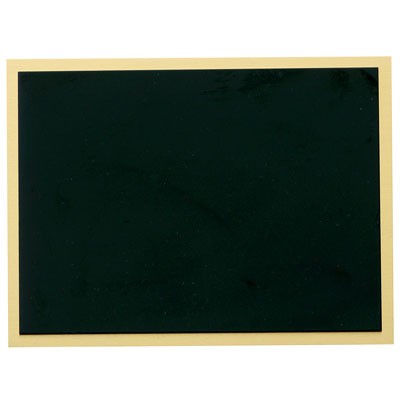 Black Screened Plate w/Gold Border & Adhesive Back (3" x 4)