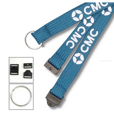 1/2" Polyester Lanyard with Metal Split Ring & Quick Release