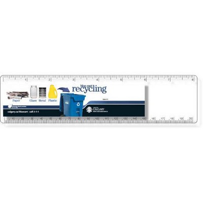 .060 Clear Plastic Rulers, InkJet Full Color + white (2" x 8.25"), Round corners