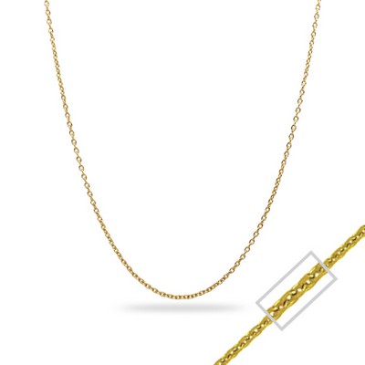 18" 14K Yellow Gold Diamond Cut Open Cable Chain Necklace - 1.3gm