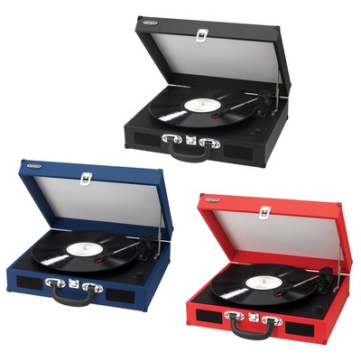 Jensen® Portable 3-Speed Stereo Turntable w/ Built-in Speakers