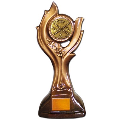 Stock 12" Victory Trophy With 2" Swimming Female Coin and Engraving Plate