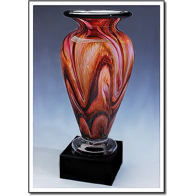Painted Sands Athena Art Glass Vase w/o Marble Base (3.75"x8")