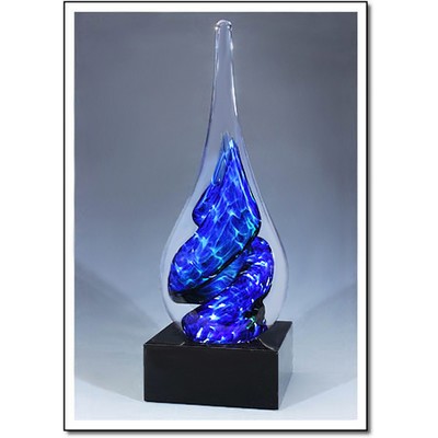 Hydro Custom Waterspout Art Glass Sculpture w/o Marble Base (4.5"x10")