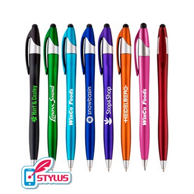 Union Printed - Slick - Stylus Twist Pen with 1-Color Logo