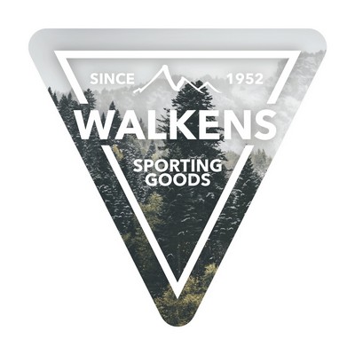 Triangle Sticker | 5" x 5" | White Vinyl | Ultra Removable Adh Back | Digital