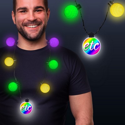 Mardi Gras LED Medallion Ball Necklace(Pad Printed)