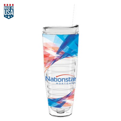 26 Oz Made In The U.S.A Tumbler W/ Lid & Straw