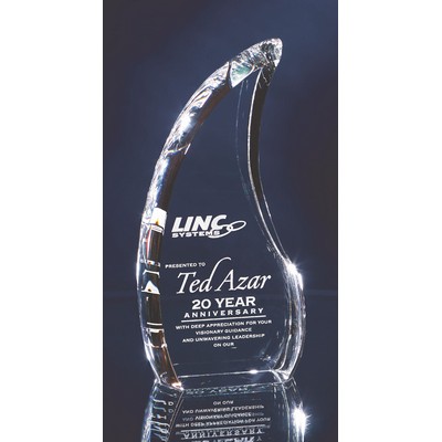 9" Tall Smooth Curved 1.75" Thick Crystal Flame