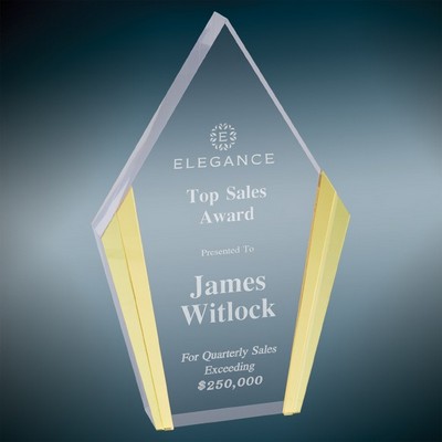 Gold Edge Diamond Acrylic Award, 4 3/4" x 7 1/2"