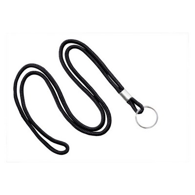 1/8" Blank Lanyard w/Split Ring (Black)