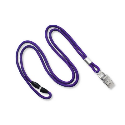 1/8" Breakaway Blank Lanyard w/Bulldog Clip (Purple)