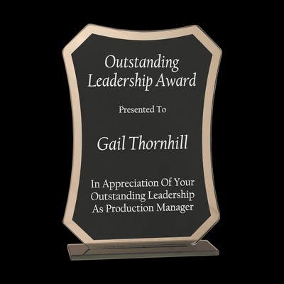Black Rectangle Reflection Glass Award (6½")