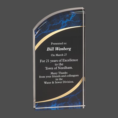 Blue Marble Rounded Acrylic Award (3½"x8")