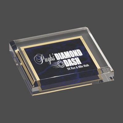 Purple Marbleized Acrylic Paperweight (3¾"x3¾")