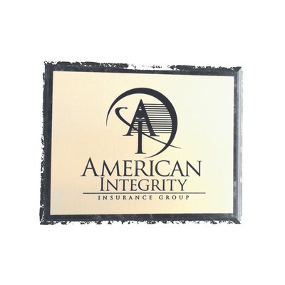 Black Marble Finish Plaque w/Gold or Silver Plate (8"x10")